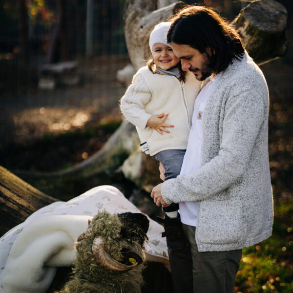 Vesta groasa Lana Merinos - Alba - imagine 7