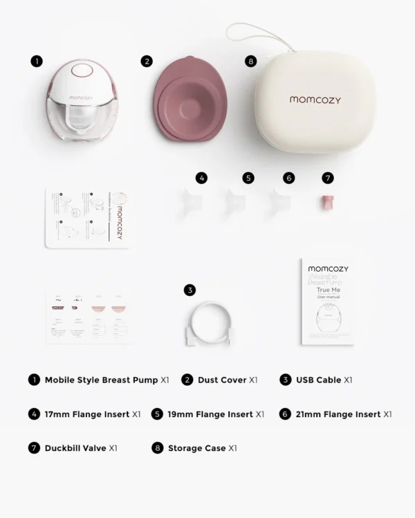 Pompa de san Portabila SINGLE - MOMCOZY M6  - Rosu 1 buc - imagine 4