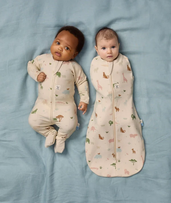 Saculet Swaddle Cocoon infasat Bebe Bumbac 0-3 luni - 1.0 Tog Parada Savannah ErgoPouch - imagine 6