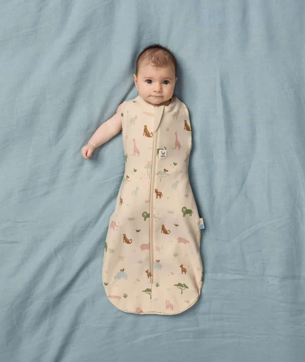 Saculet Swaddle Cocoon infasat Bebe Bumbac 0-3 luni - 1.0 Tog Parada Savannah ErgoPouch - imagine 4