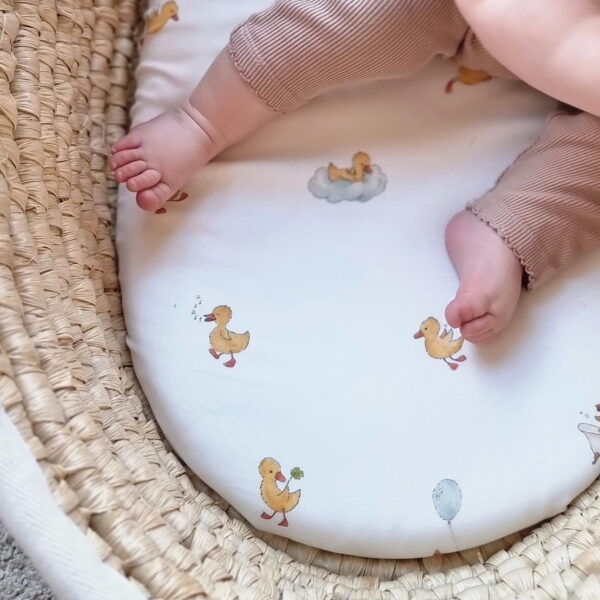 Cearsaf cu elastic cosulet / landou bebe 100% Bambus 85x38 cm - LUCKY DUCKY - imagine 4