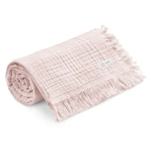 Paturica Bebe Muselina Bumbac 4 straturi  - Roz Pudrat 130x100 cm