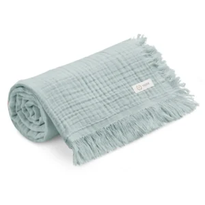 Paturica Bebe Muselina Bumbac 4 straturi  - Sage Green 130x100 cm