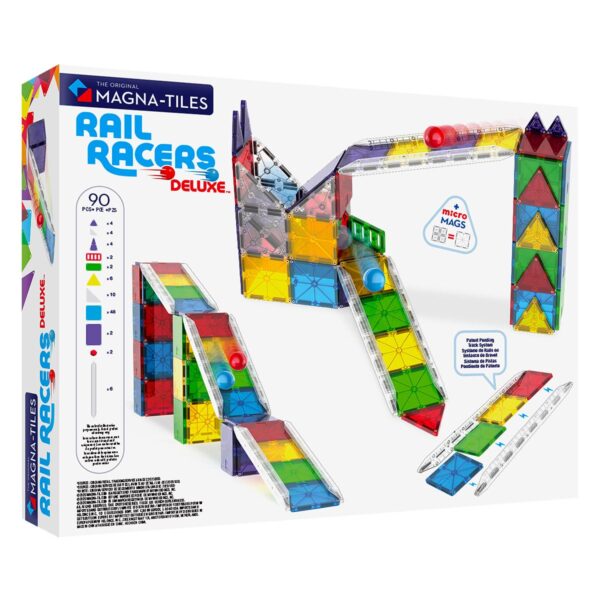MAGNA-TILES Rail Racers Deluxe, 90 piese - imagine 3
