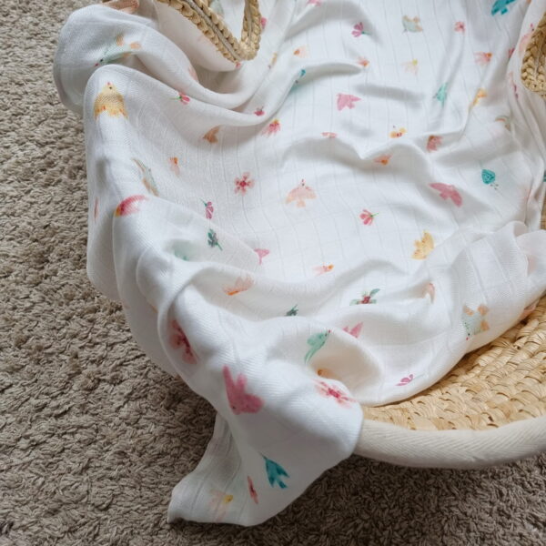 Muselina Swaddle bambus 120x120 cm - Birds - imagine 5