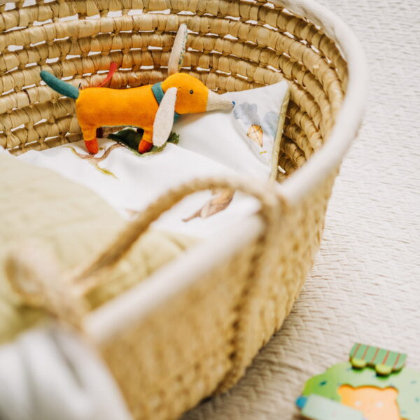 Cearsaf cu elastic cosulet / landou bebe 100% Bambus 85x38 cm - Clouds - imagine 3
