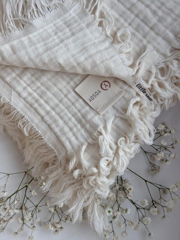 Paturica Bebe Muselina Bumbac 4 straturi  - Sage Green 130x100 cm - imagine 4