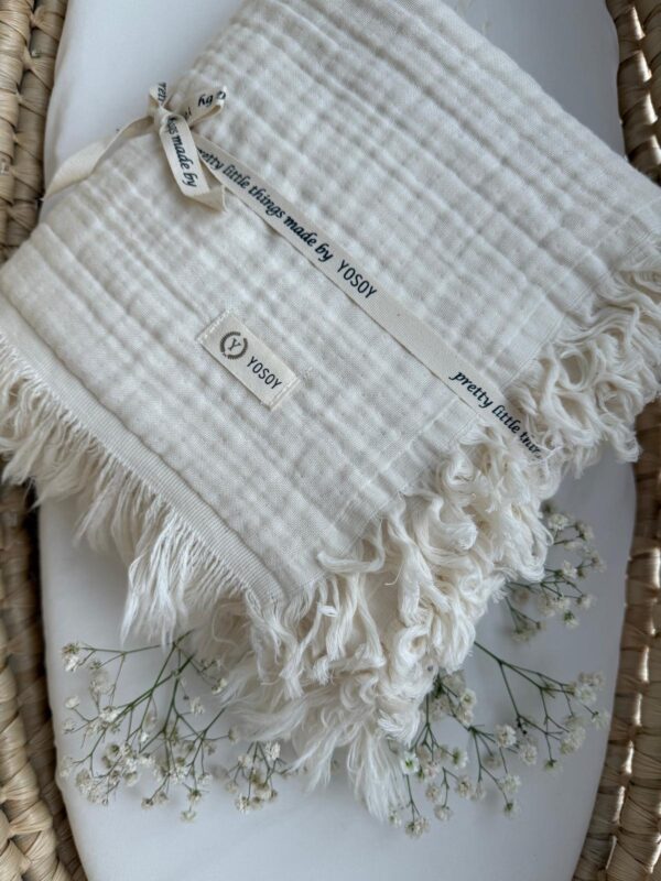 Paturica Bebe Muselina Bumbac 4 straturi  - Sage Green 130x100 cm - imagine 5