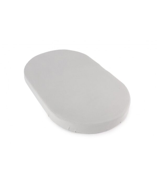 Cearsaf Bumbac ORGANIC cu elastic pentru patut OVAL 125x75 cm -  Poofi Gri Deschis