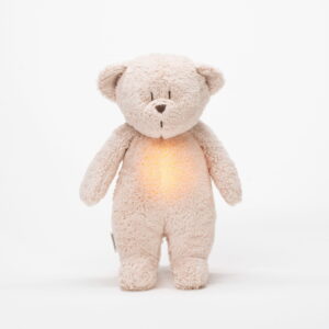 Jucarie muzicala Sunete Albe cu Lampa incorporata Moonie – Ursulet Pink Rose Bumbac Organic