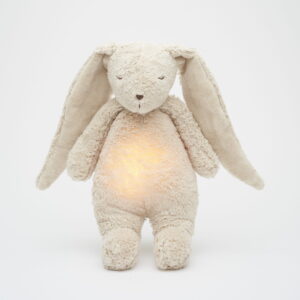 Jucarie muzicala Sunete Albe cu Lampa incorporata Moonie – Iepuras Sand Bumbac Organic