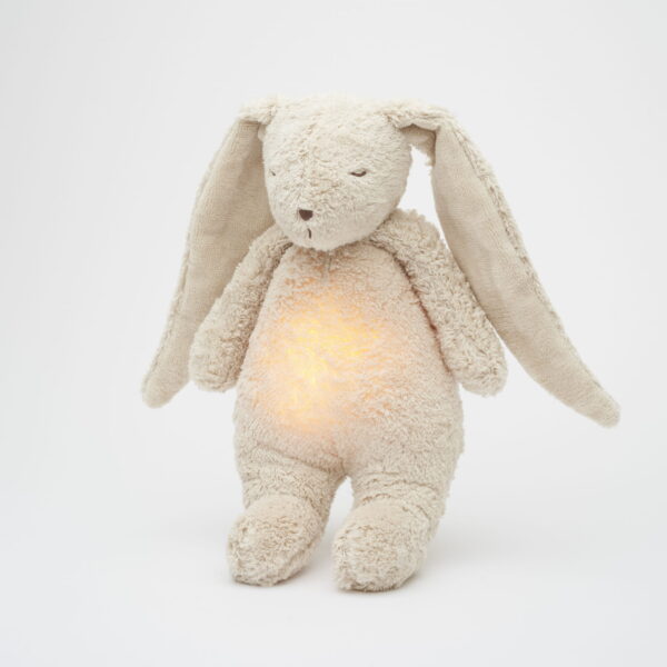 Jucarie muzicala Sunete Albe cu Lampa incorporata Moonie – Iepuras Sand Bumbac Organic - imagine 3