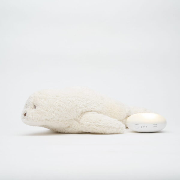 Jucarie muzicala Sunete Albe cu Lampa incorporata Moonie – Foca Polar Bumbac Organic - imagine 4