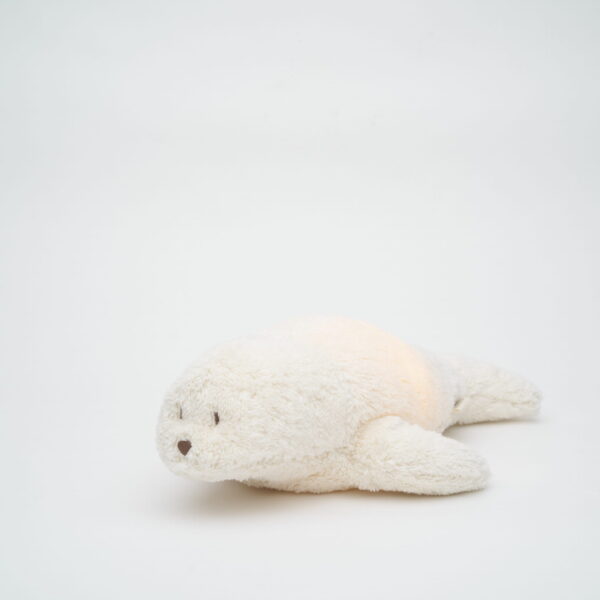 Jucarie muzicala Sunete Albe cu Lampa incorporata Moonie – Foca Polar Bumbac Organic - imagine 3
