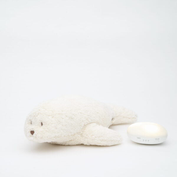Jucarie muzicala Sunete Albe cu Lampa incorporata Moonie – Foca Polar Bumbac Organic