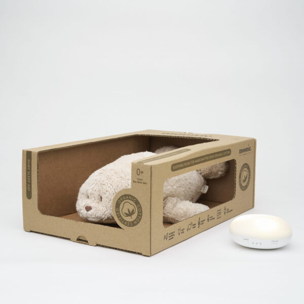 Jucarie muzicala Sunete Albe cu Lampa incorporata Moonie – Foca Sand Bumbac Organic - imagine 6