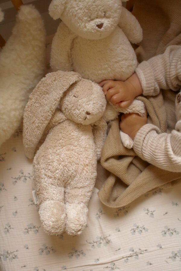 Jucarie muzicala Sunete Albe cu Lampa incorporata Moonie – Iepuras Sand Bumbac Organic - imagine 2