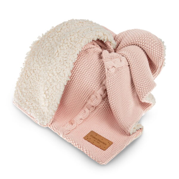 Paturica Calduroasa dublata  Bumbac -  Teddy Bruno Pastel Pink