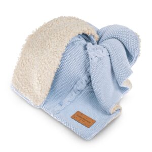 Paturica Calduroasa dublata  Bumbac -  Teddy Bruno Baby Blue