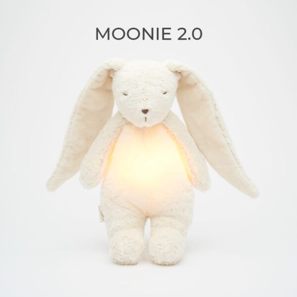 Jucarie muzicala Sunete Albe cu Lampa incorporata Moonie – Iepuras Polar Bumbac Organic - imagine 9