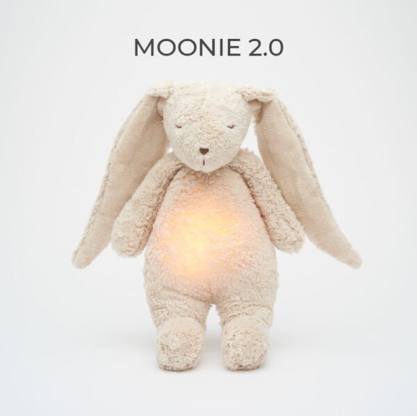 Jucarie muzicala Sunete Albe cu Lampa incorporata Moonie – Iepuras Sand Bumbac Organic - imagine 4