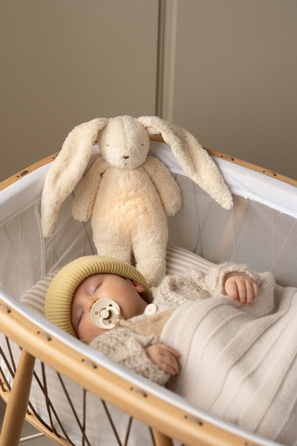 Jucarie muzicala Sunete Albe cu Lampa incorporata Moonie – Iepuras Sand Bumbac Organic - imagine 9