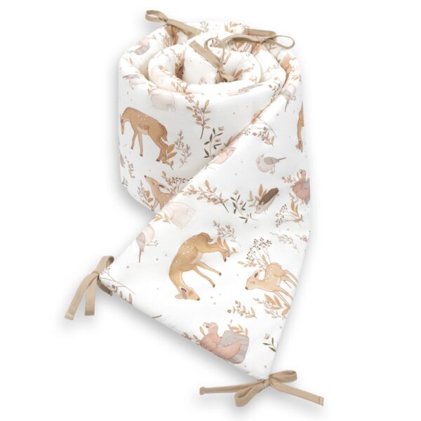Protectie Bumper laterala patut Bumbac - Forest Friends 210 cm - imagine 5
