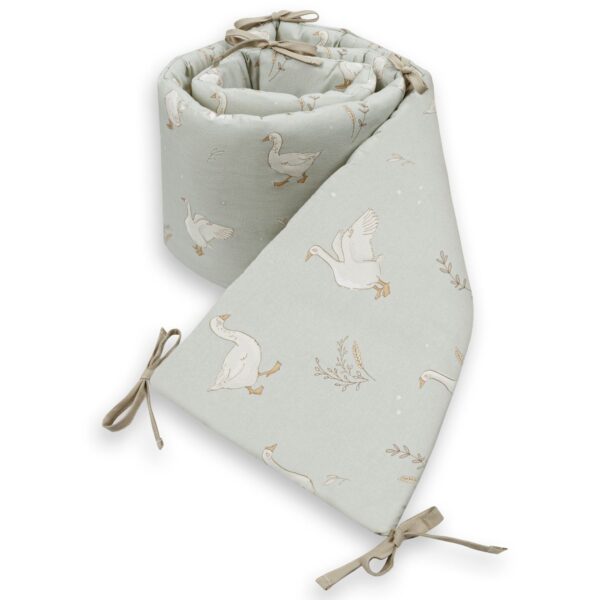 Protectie Bumper laterala patut Bumbac - Happy Goose Olive 210 cm - imagine 4