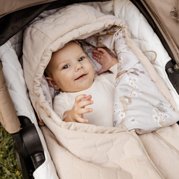Sac landou carucior scoica Catifea/Bumbac  0-12 luni Birdsong - imagine 2