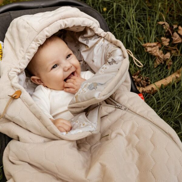 Sac landou carucior scoica Catifea/Bumbac  0-12 luni Birdsong - imagine 4